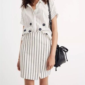 Madewell Wrap Mini Skirt in Stripe BNW size 8